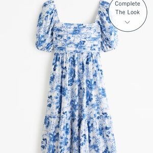 Emerson Poplin Puff Sleeve Midi Dress (Abercrombie&Fitch)